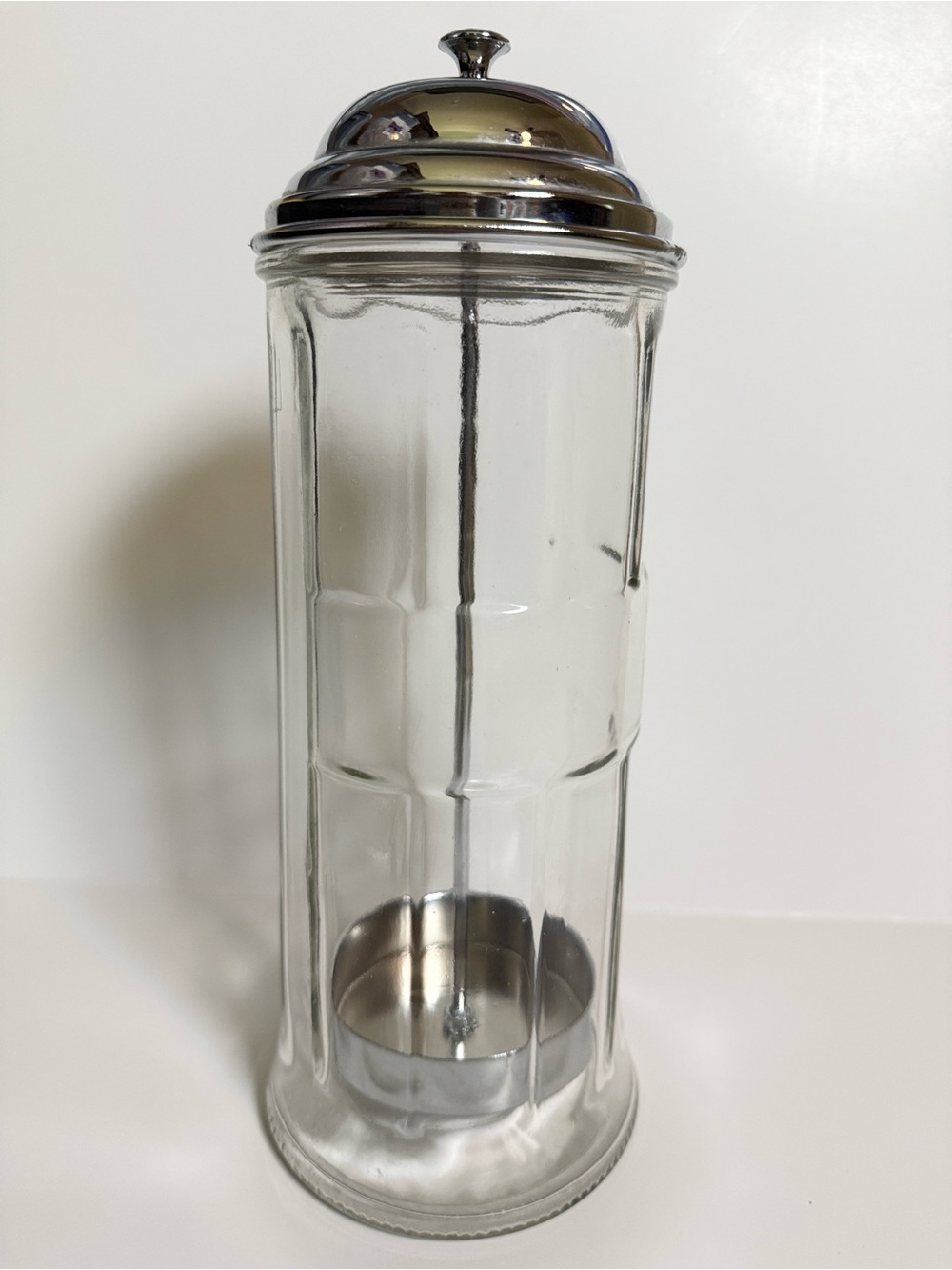 TableCraft Paneled Clear Glass Straw Dispenser Soda Fountain Style